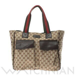 Gucci Sherry Tote Bag Beige Brown Ebony GG Canvas Leather